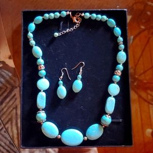 Magnesite necklace & earrings set